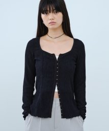 DRESSTERIOR/CODE A｜fronthook sheer rib pullover/506010052