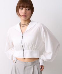 DRESSTERIOR(ドレステリア)/CODE A｜front zip short blouse/ホワイト（001）