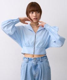 DRESSTERIOR(ドレステリア)/CODE A｜front zip short blouse/サックスブルー（090）