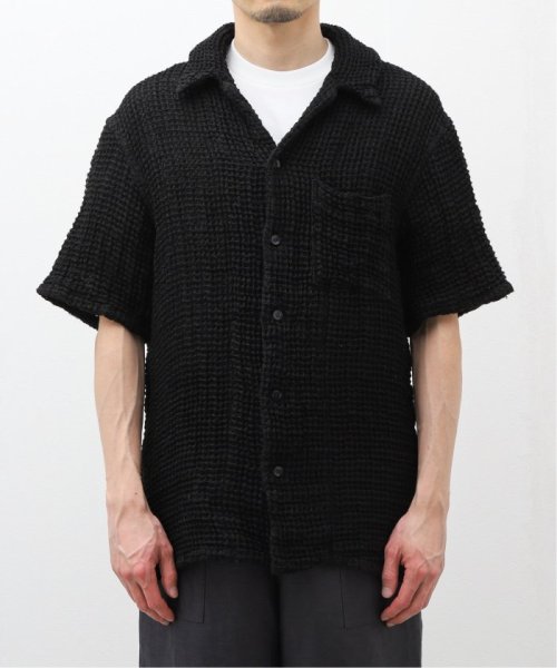 EDIFICE(エディフィス)/【R&D.M.Co－/オールドマンズテーラー】WAFFLE S/S SHIRT GARMENT/ブラック