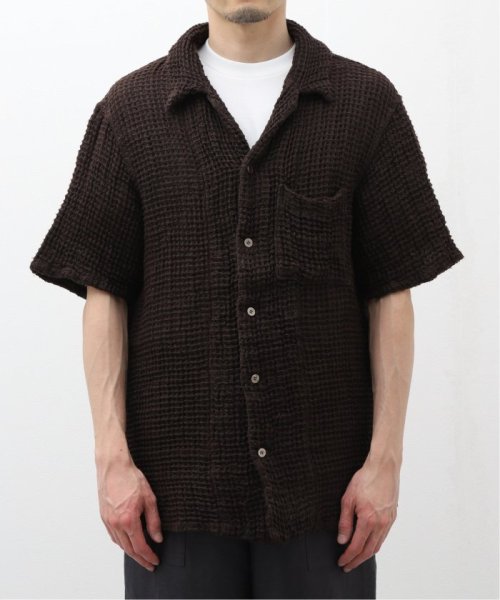 EDIFICE(エディフィス)/【R&D.M.Co－/オールドマンズテーラー】WAFFLE S/S SHIRT GARMENT/ブラウン