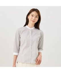 TOKYO SHIRTS/【裾パイピング】 形態安定 スタンド衿 七分袖レディースシャツ/506010127