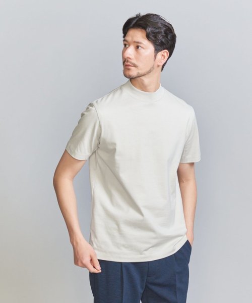 BEAUTY&YOUTH UNITED ARROWS(ビューティーアンドユース　ユナイテッドアローズ)/【WEB限定 WARDROBE SMART】クリア  ガスコットン モックネック カットソー【抗菌・防臭】/NATURAL