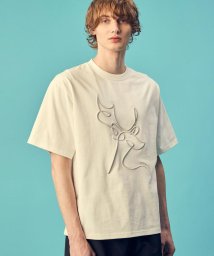 nano・universe(ナノ・ユニバース)/「GriffinHartland」別注ロゴ刺繍Tシャツ/ホワイト