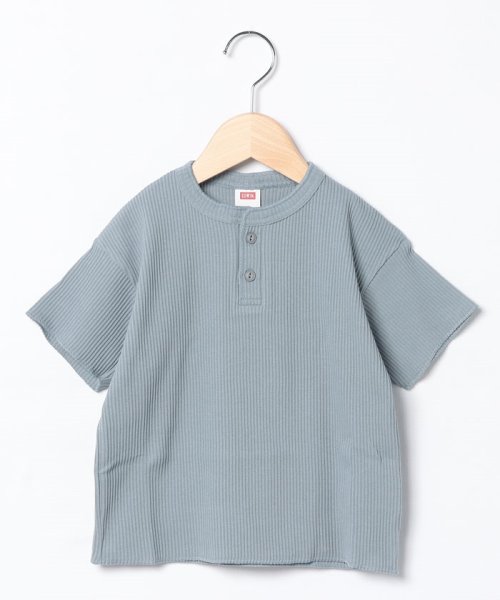 EDWIN(EDWIN)/H/S HENRY NECK RIB TGRAYISH BLUE/グレイッシュブルー