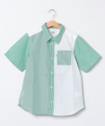 EDWIN/H/S PATTARN SHIRTS  WHT.GRN/505942760