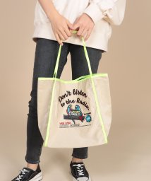 Three Four Time (スリーフォータイム)/刺繍ナイロントートBAG/ベージュ系 