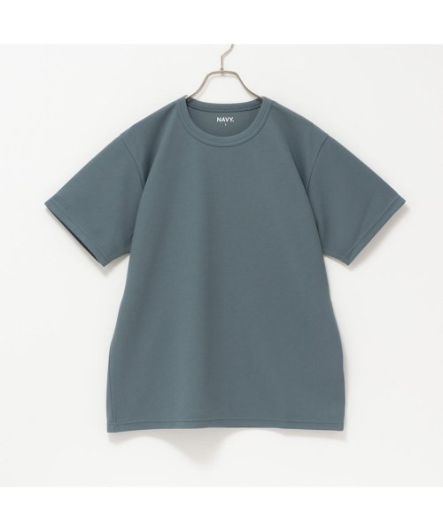 MAC HOUSE(men)(マックハウス（メンズ）)/NAVY ネイビー 倍速ドライ 鹿の子ショートスリーブTシャツ QMH/03885SS－/アオミドリ