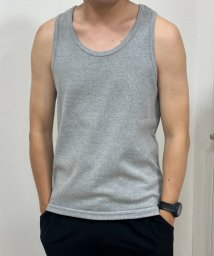 MAC HOUSE(men)(マックハウス（メンズ）)/NAVY ネイビー テレコタンクトップ QMH/03884SS－/グレー