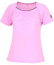 FILA（ZETT Ladies）(フィラ（ゼット　レディース）)/【テニス】ボレロ風 パイルメッシュボーダーシャツ レディース/ピンク