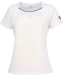 FILA（ZETT Ladies）(フィラ（ゼット　レディース）)/【テニス】ボレロ風 パイルメッシュボーダーシャツ レディース/ホワイト
