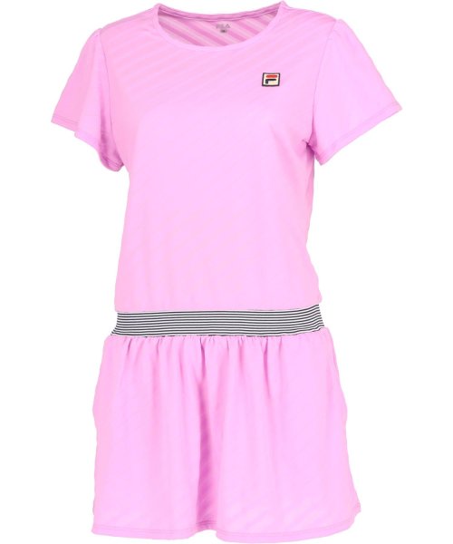 FILA（ZETT Ladies）(フィラ（ゼット　レディース）)/【テニス】パイルメッシュボーダー ワンピース レディース/ピンク