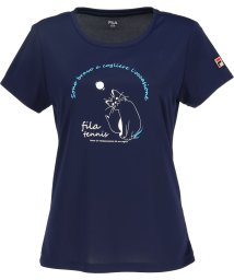 FILA（ZETT Ladies）(フィラ（ゼット　レディース）)/【テニス】キャット柄 バックホールメッシュ グラフィックTシャツ レディース /ネイビー