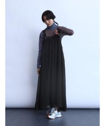 LASUD(ラシュッド)/レースアップデザインジャンパースカート/ブラック