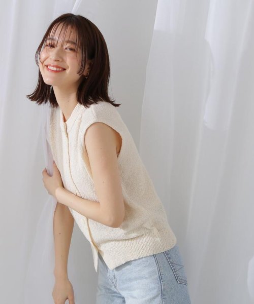 N Natural Beauty Basic(エヌナチュラルビューティベーシック)/フロントボタンニットタンク/オフ