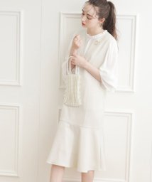Couture Brooch/Vネック裾フレアジャンスカ/506013971