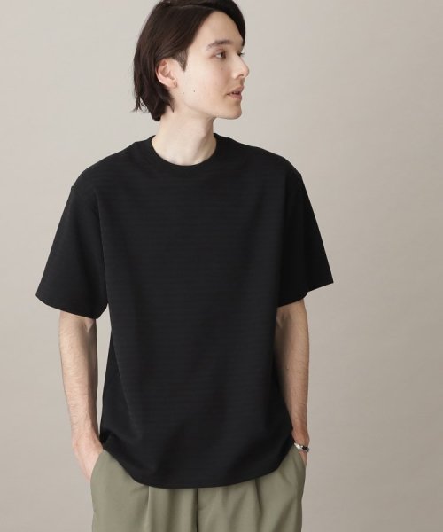 THE SHOP TK(ザ　ショップ　ティーケー)/【ユニセックスでオススメ】ポンチシャドーボーダー半袖Tシャツ/ブラック（319）