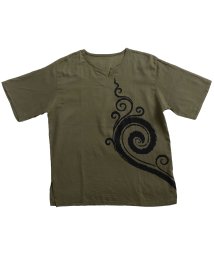 ZIP FIVE/半袖キーネックプルオーバー Tシャツ/506014078