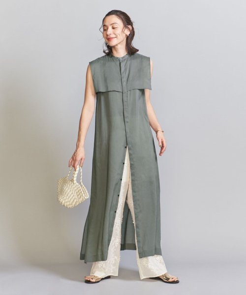 【WEB限定】ソリッド＆フラワー ケープノースリーブワンピース B80 W56 H85