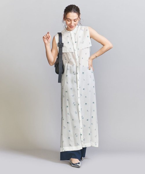 【WEB限定】ソリッド＆フラワー ケープノースリーブワンピース B80 W56 H85