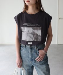 Riberry/猫フォトプリントノースリーブTシャツ/506014597