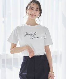 any SiS L(エニスィス（大きいサイズ）)/ロゴ刺繍 Tシャツ/オフ