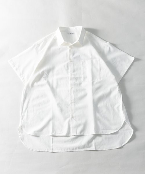 Nylaus(ナイラス)/ビッグシルエット ショートスリーブ オックスフォードルーズシャツ 半袖シャツ/ホワイト