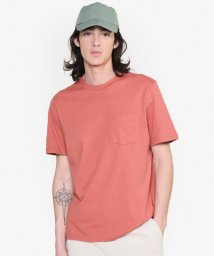 ＡＩＧＬＥ MEN(エーグル　メンズ)/オーガニックコットン ワンポイント刺繍ロゴ クルーネックポケット半袖Tシャツ/ブリック