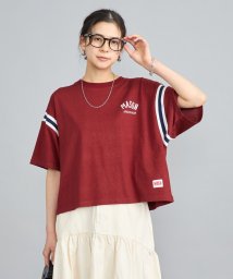 coen(coen)/MASON（メイソン）別注クロップドフットボールTシャツ/WINE