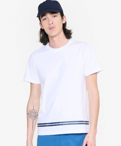 ＡＩＧＬＥ MEN(エーグル　メンズ)/UVカット 吸水速乾 ダブルバンドクルーネック 半袖Tシャツ/ホワイト