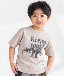 BeBe Petits Pois Vert/リアル恐竜ロゴプリント半袖Tシャツ(95~150cm)/506015105