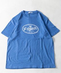 Nylaus(ナイラス)/レギュラーフィット アメカジロゴ アソートプリント ショートスリーブTシャツ 半袖Tシャツ/ブルー