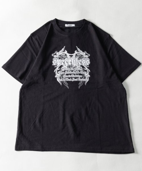 Nylaus(ナイラス)/レギュラーフィット ストリートグラフィック アソートプリント ショートスリーブTシャツ/ブラック系2