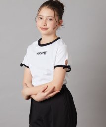 a.v.v(KID'S)(アー・ヴェ・ヴェキッズ)/[100－130]袖口リボンTシャツ/ホワイト