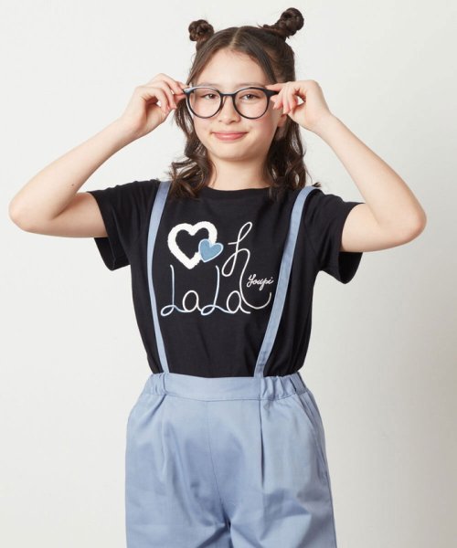 a.v.v(KID'S)(アー・ヴェ・ヴェキッズ)/[100－130]モチーフロゴＴシャツ　/ブラック