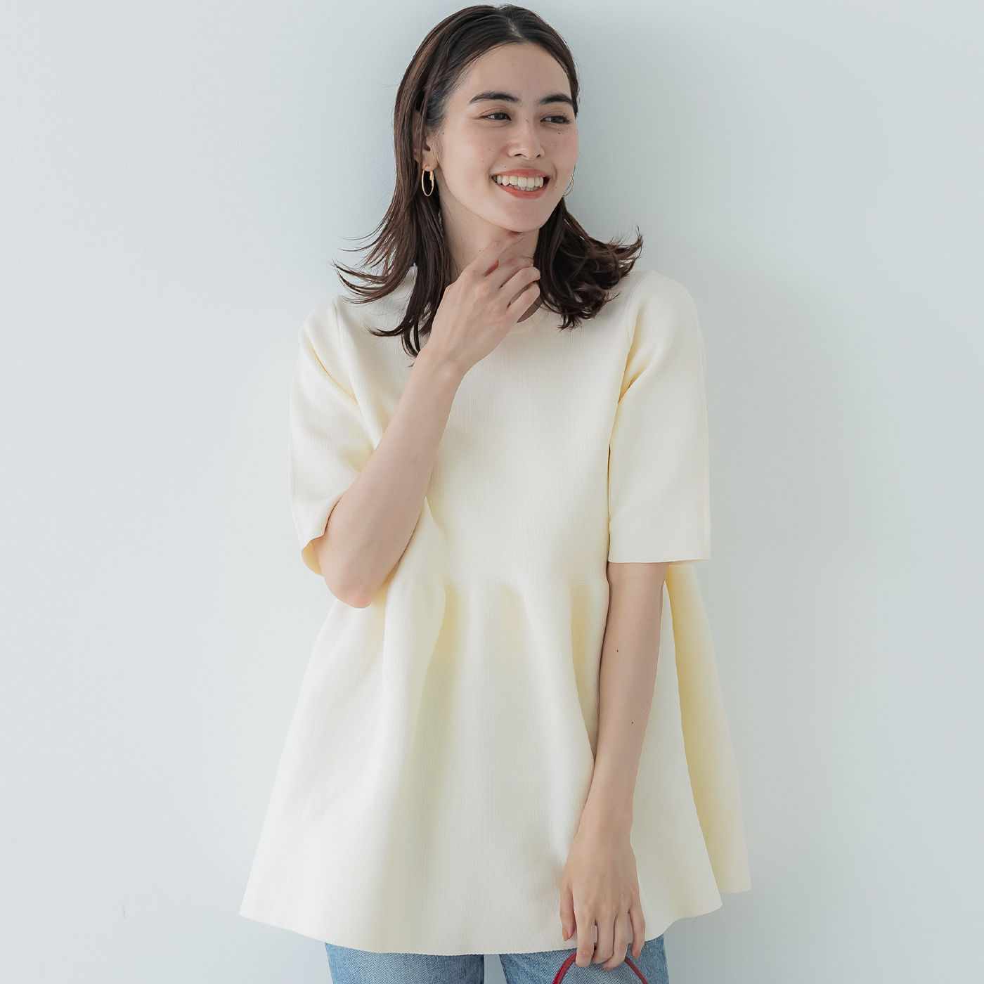 新品 Honey mi Honey ペプラム バイカラー かぶら ベアトップ ②