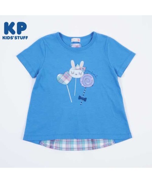 KP(ケーピー)/KP(ケーピー)mimiちゃんキャンディー後ろ切り替え半袖Tシャツ(100～130)/ブルー