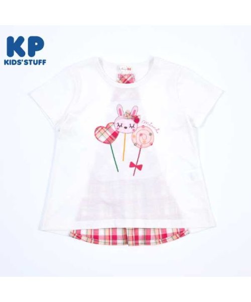 KP(ケーピー)/KP(ケーピー)mimiちゃんキャンディー後ろ切り替え半袖Tシャツ(140)/オフホワイト
