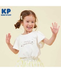 KP(ケーピー)/KP(ケーピー)【TioTio抗ウイルス加工】袖レースの半袖Tシャツ(110～130)/オフホワイト