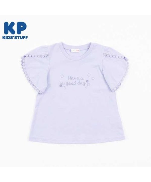 KP(ケーピー)/KP(ケーピー)【TioTio抗ウイルス加工】袖レースの半袖Tシャツ(110～130)/パープル