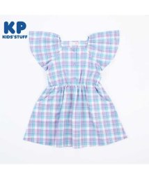 KP/KPBOY(ケーピーボーイ)先染めチェックのフレア半袖ワンピース(100～130)/505921609