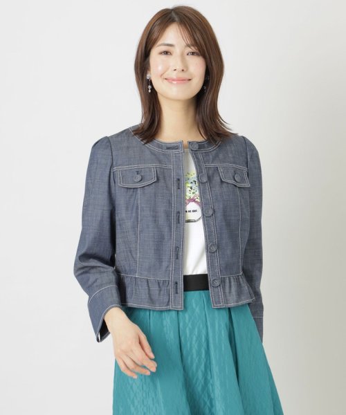 セール】ダブルスラブシャンブレー ジャケット(506003638  