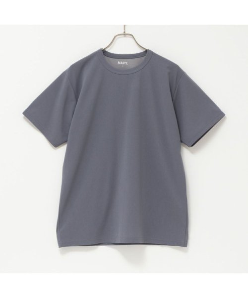 MAC HOUSE(men)(マックハウス（メンズ）)/NAVY ネイビー 倍速ドライ ジョーゼットショートスリーブTシャツ QMH/03883SS－/ブルー