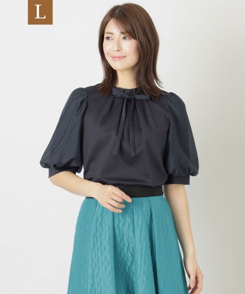 TO BE CHIC(L SIZE)(トゥービーシック Lサイズ)/【L】コットンポンチ カットソー/ネイビー