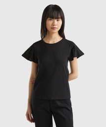 BENETTON (women)/花柄刺繍フレンチスリーブクルーネックTシャツ・カットソー/506004564