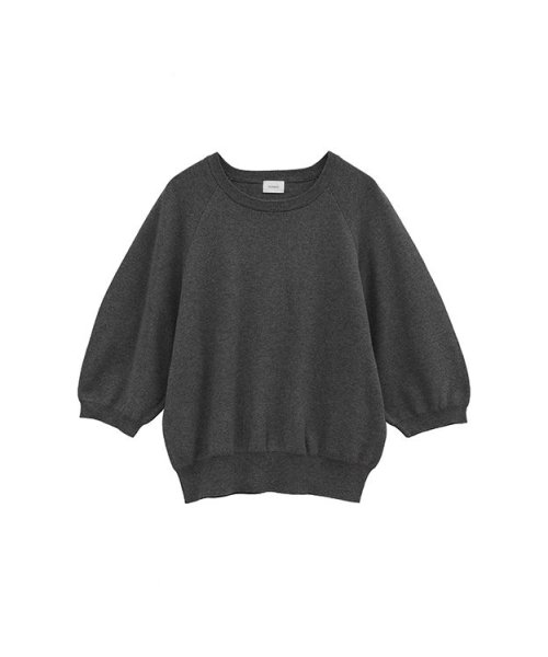 MANOF(マノフ)/CURVE SLEEVE KNIT TOPS/GRAY