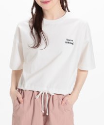Honeys(ハニーズ)/裾ドロストゆるＴシャツ トップス Tシャツ カットソー レディース 白 黒 半袖 /ホワイト