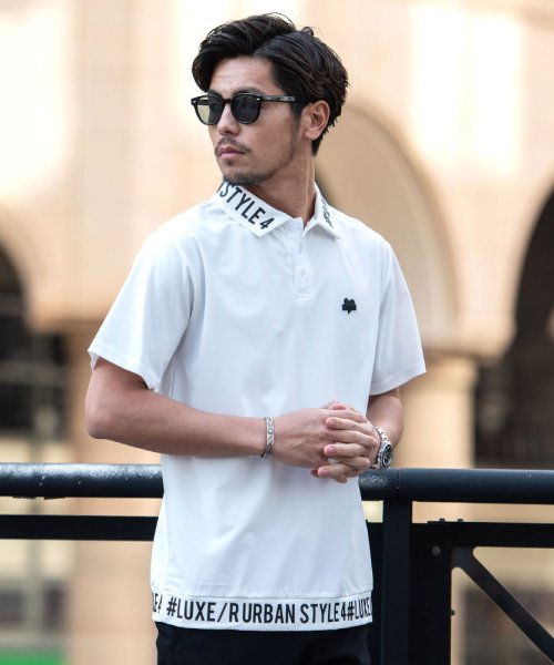 SB Select(エスビーセレクト)/LUXE/R ジャガードリブポロシャツ 半袖/ホワイト
