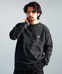 SB Select(エスビーセレクト)/GERRY 裏毛バック車刺繍プリント長袖クルーネックカットソー/ダークグレー