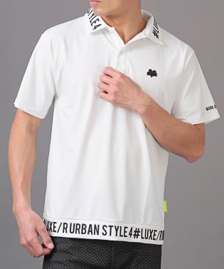 LUXSTYLE/LUXE/R(ラグジュ)襟ロゴプリント半袖ポロシャツ/ポロシャツ 半袖 メンズ ゴルフウェア 接触冷感 吸水速乾 ロゴ/506017126